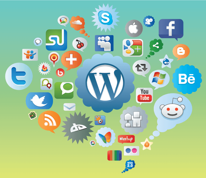 Too Many Wordpress Plugins - Online Social Media Logos Clipart (699x606), Png Download