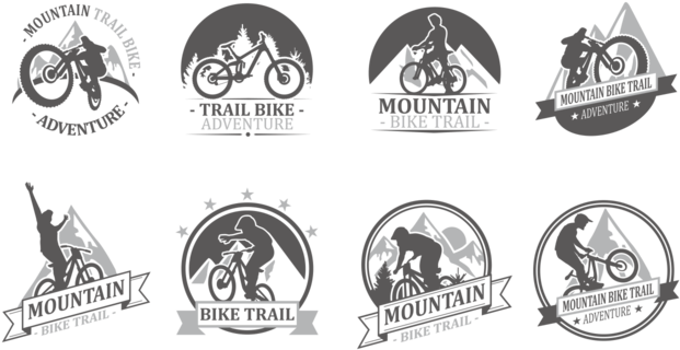Bike Trail Labels Vector - Mountain Trail Bike Logo Clipart (700x490), Png Download