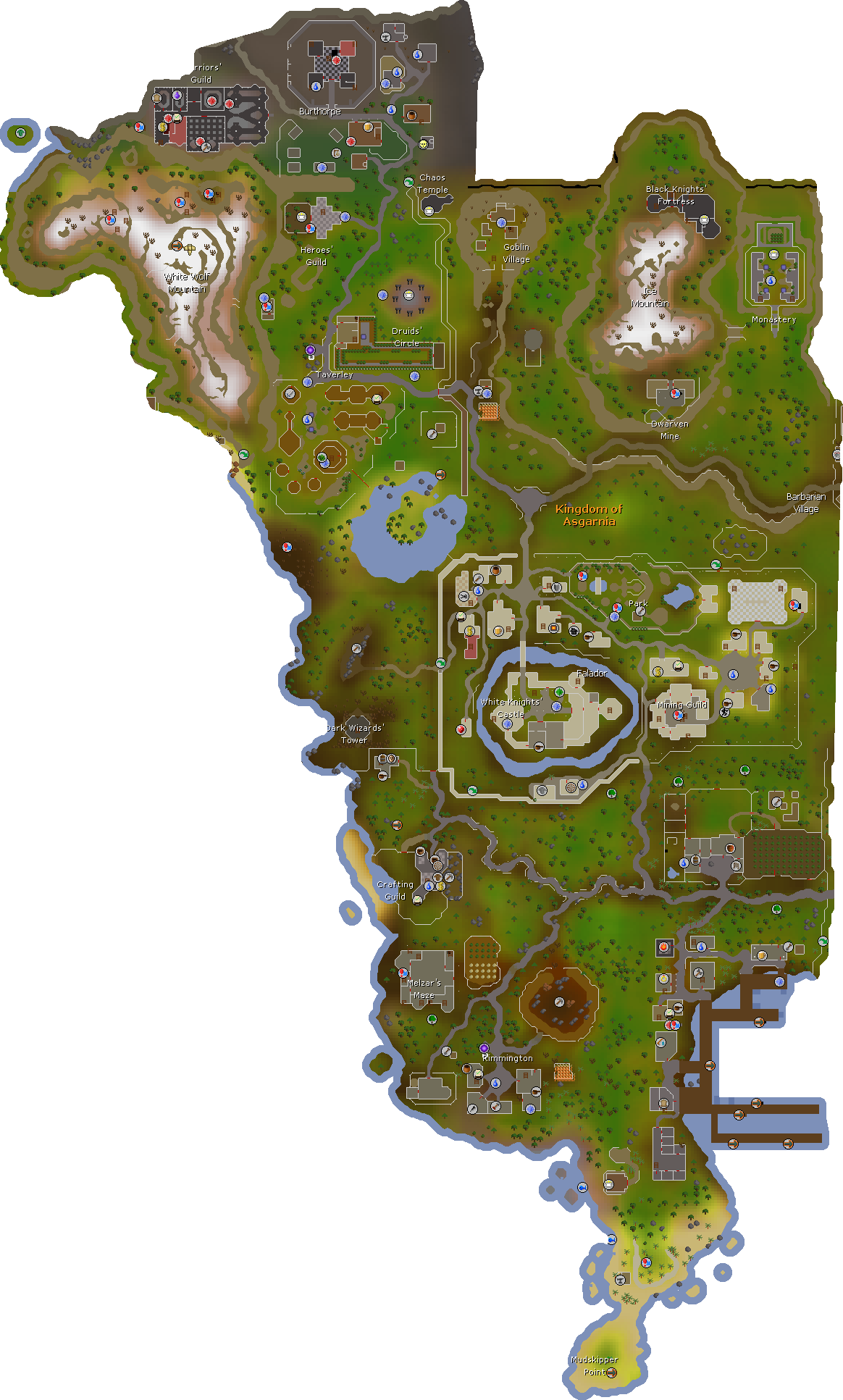 Image Asgarnia Png Old - Runescape Map Clipart (1164x1933), Png Download