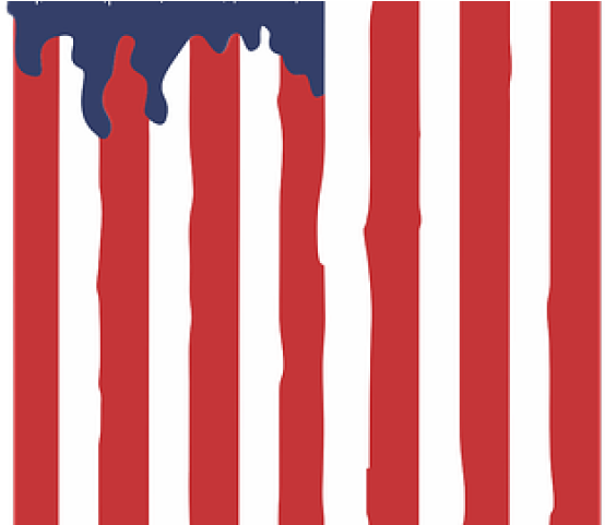 Drawn American Flag Transparent Background - Carmine Clipart (640x480), Png Download