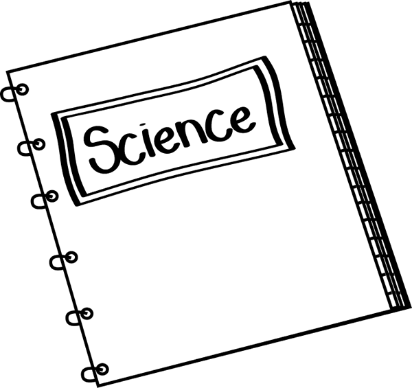 Black And White Science Notebook - Black And White Science Clipart (600x565), Png Download
