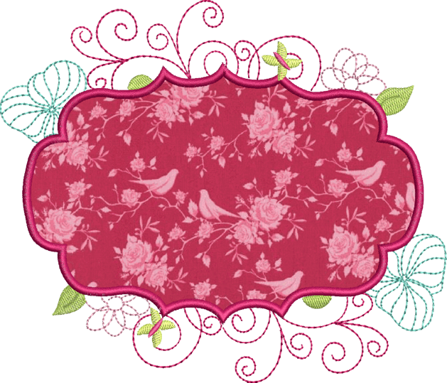 Pink Vintage Frames Png - Machine Embroidery Clipart (629x539), Png Download