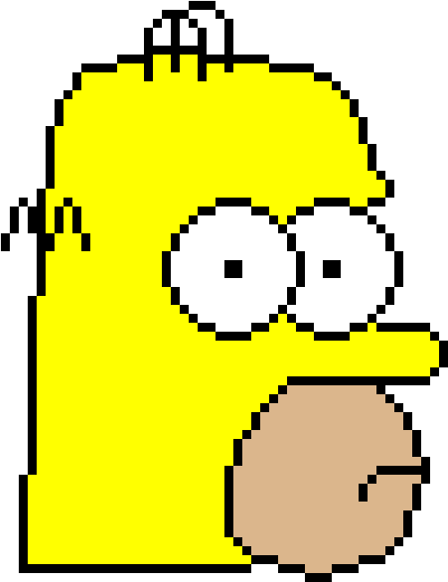 Homer Simpson - Pixel Art Baby Clipart (610x680), Png Download