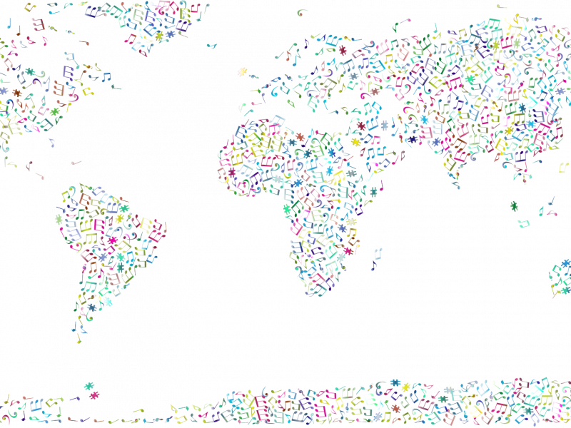 Download Musical World Map - Visual Arts Clipart (800x600), Png Download