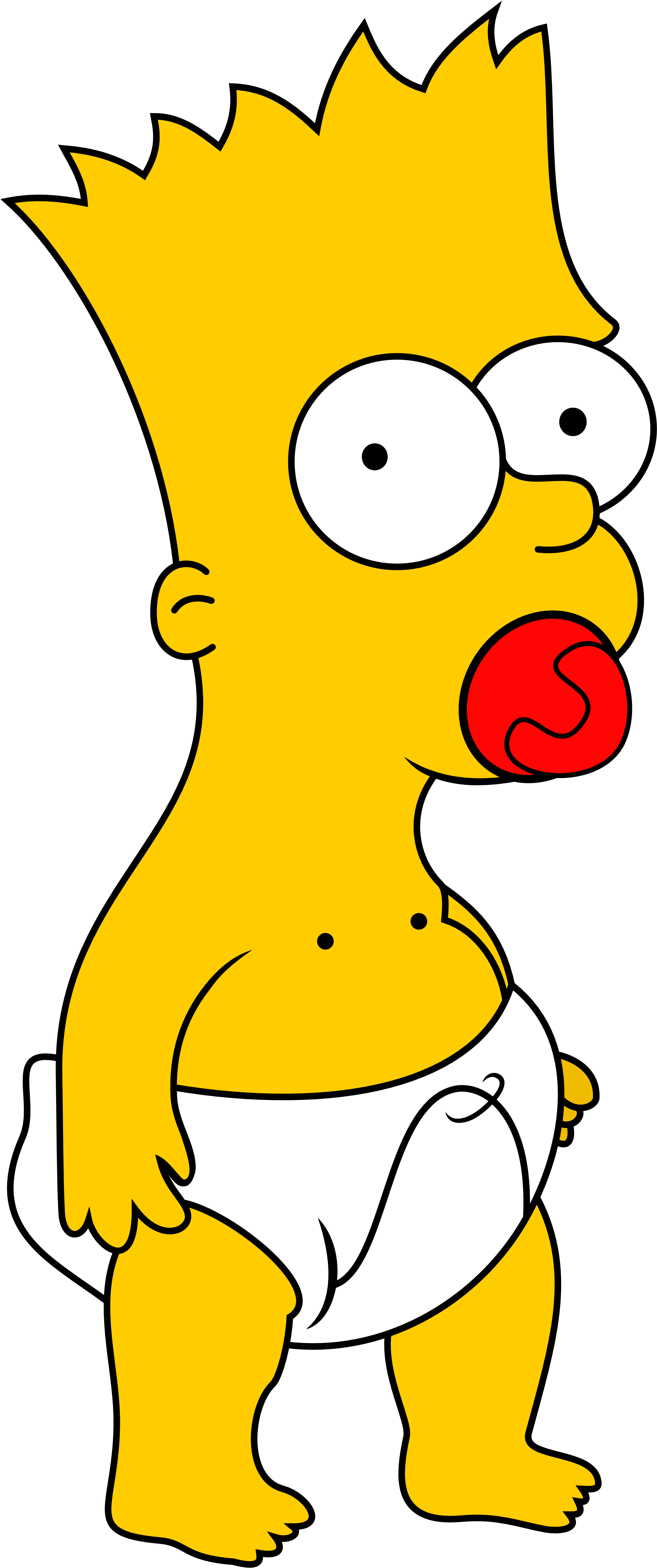 Bart Simpson Lisa Simpson Homer Simpson Maggie Simpson - Bart As A Baby Clipart (2001x4776), Png Download