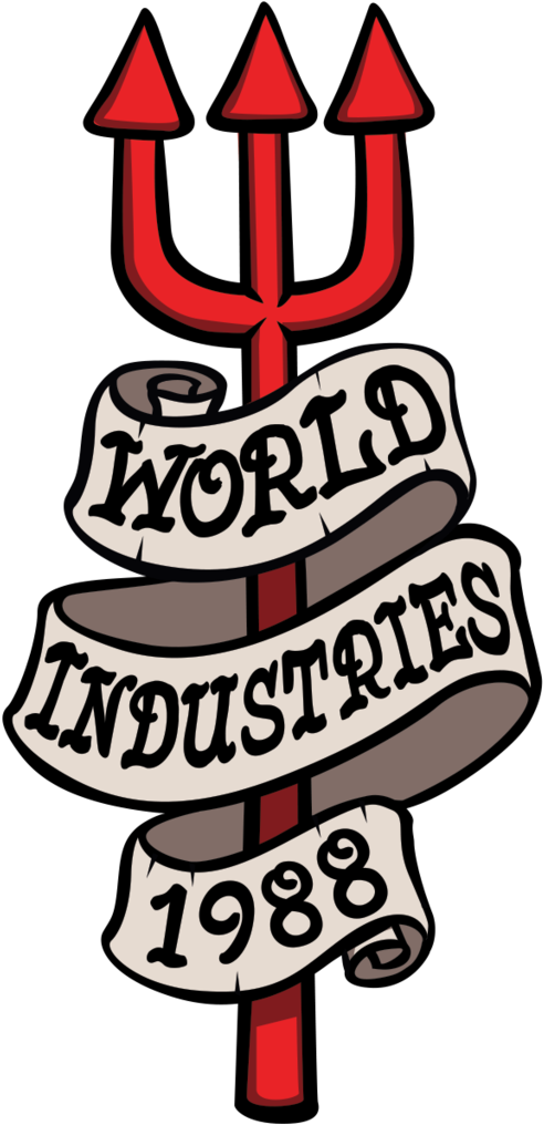 1988 Pitchfork Sticker - World Industries Clipart (492x1016), Png Download