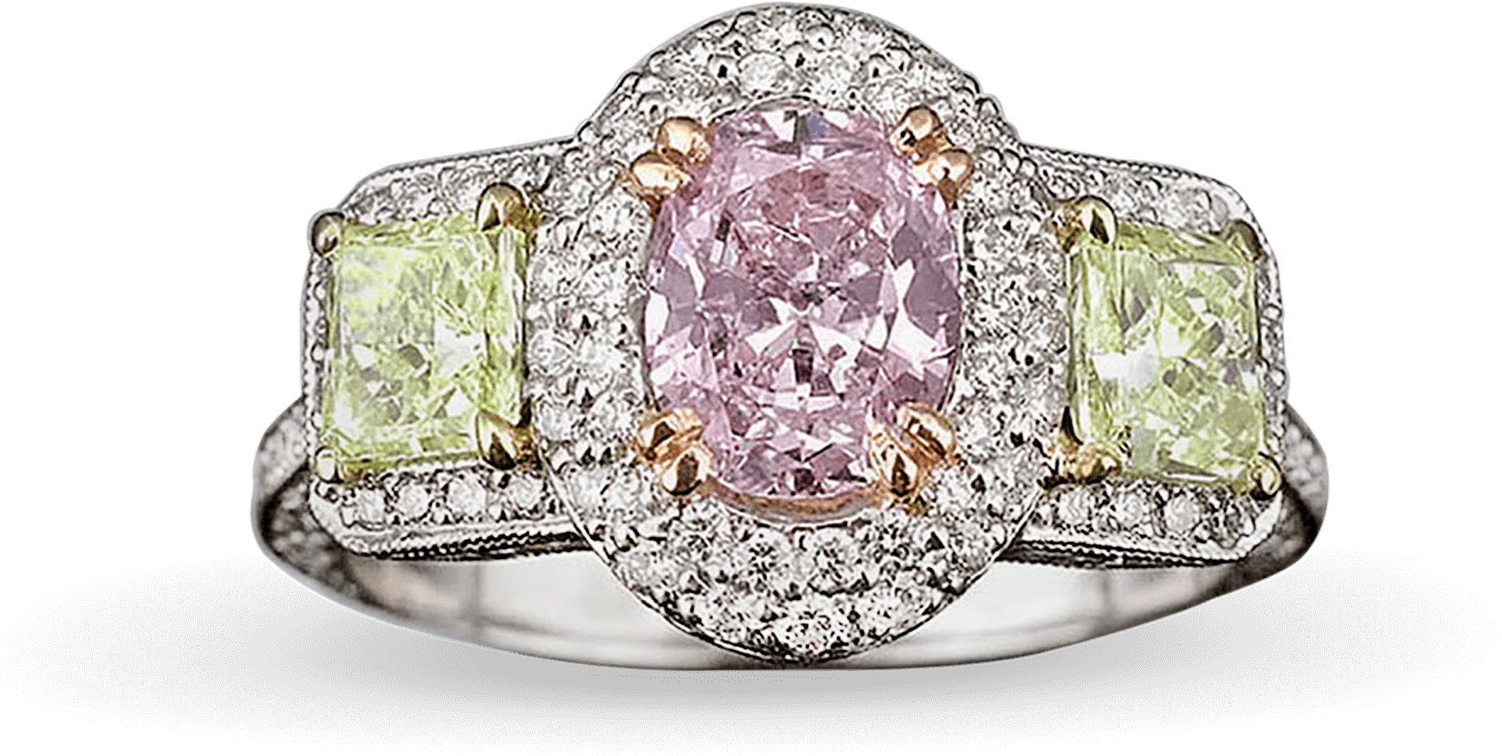 Estate Jewelry Colored Diamonds - Diamond Clipart (1750x1400), Png Download