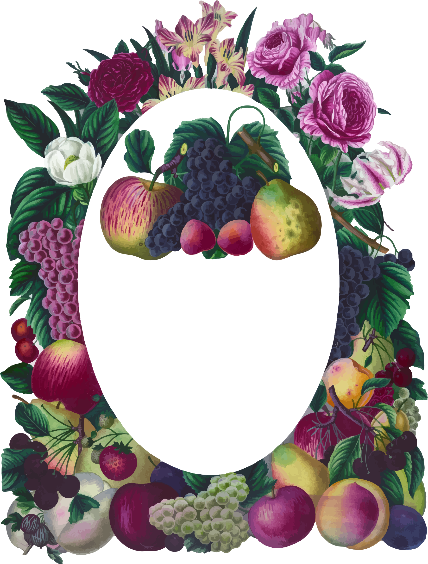 This Free Icons Png Design Of Vintage Floral And Fruit Clipart (1780x2347), Png Download