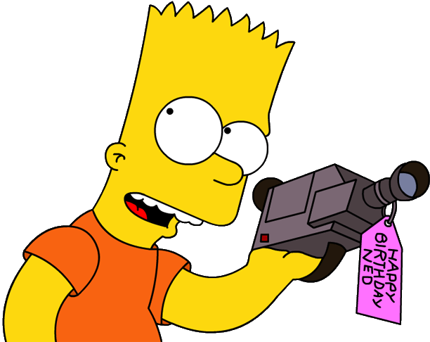 Bart Simpson Camera Clipart (620x503), Png Download