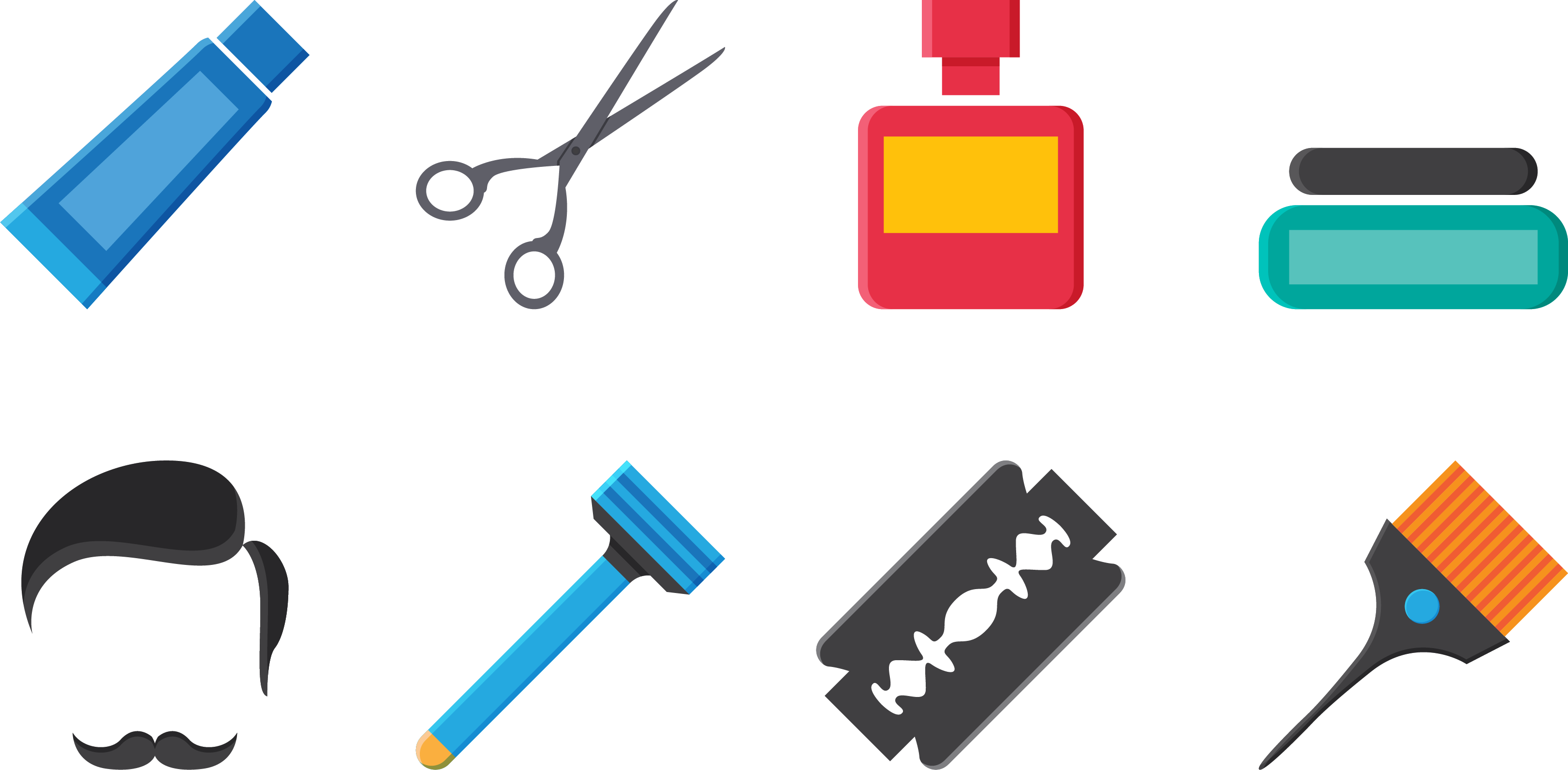 Comb Scissors Barber Clip Art - Lamina De Barbear Desenho - Png Download (3242x1592), Png Download