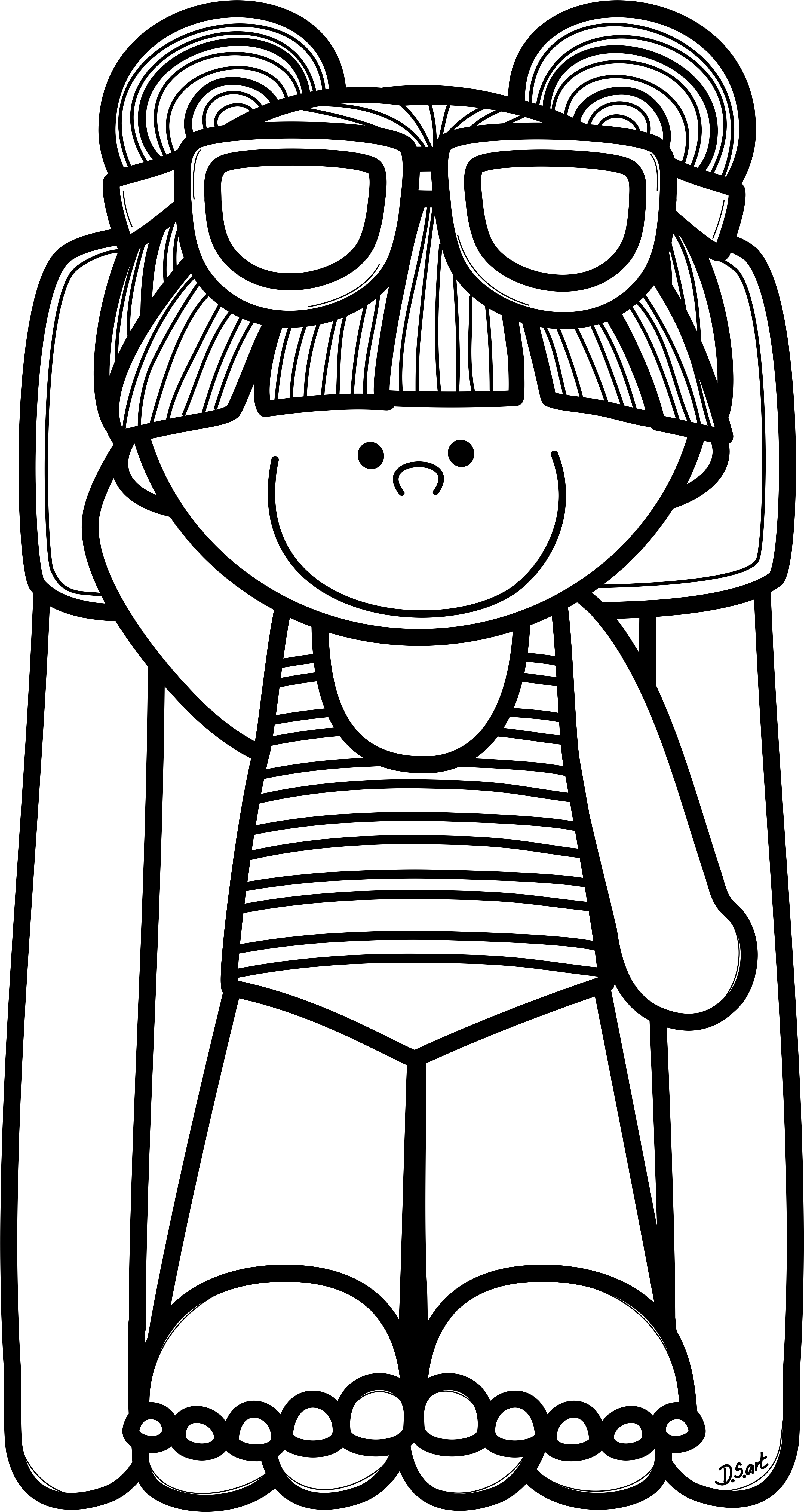 Png Black And White Crealo Tu Imprimibles Pinterest - Summer Clipart For Coloring Transparent Png (3375x5667), Png Download