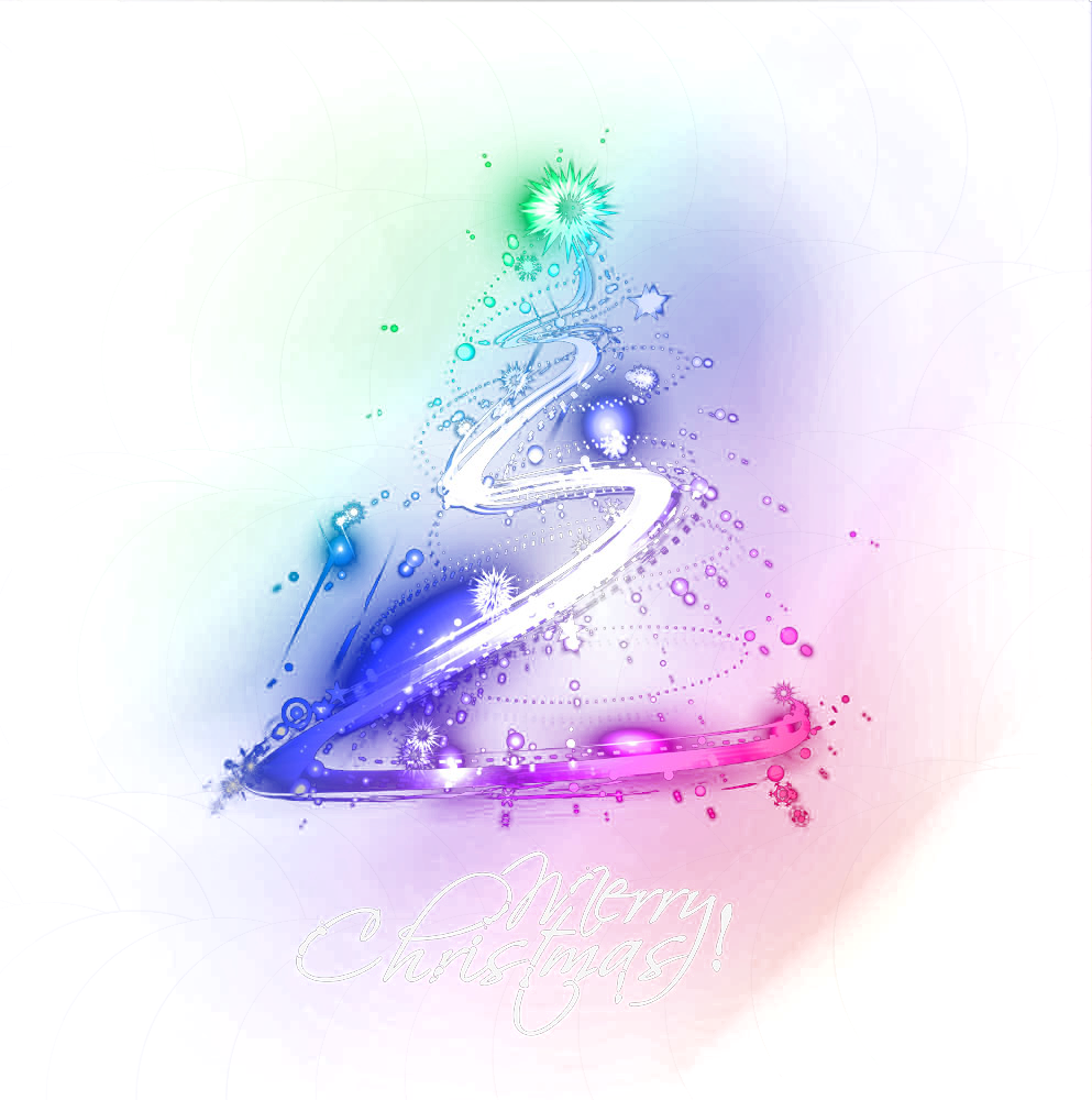 Christmastree Tree Lights Rainbow Lighteffects Lighteff Clipart (993x1000), Png Download