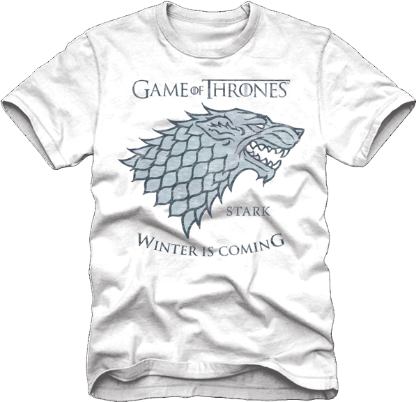 House Stark White Game Of Thrones T Shirt - White Walker Dire Wolf Formation Clipart (600x600), Png Download