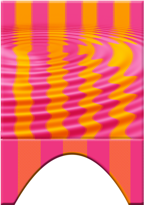 Headboard Pink Orange Water Ripple Size - Arch Clipart (500x711), Png Download
