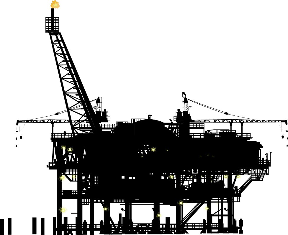 Graphic Freeuse Library Industry Platform Petroleum - Black And White Offshore Platform Clipart (976x798), Png Download