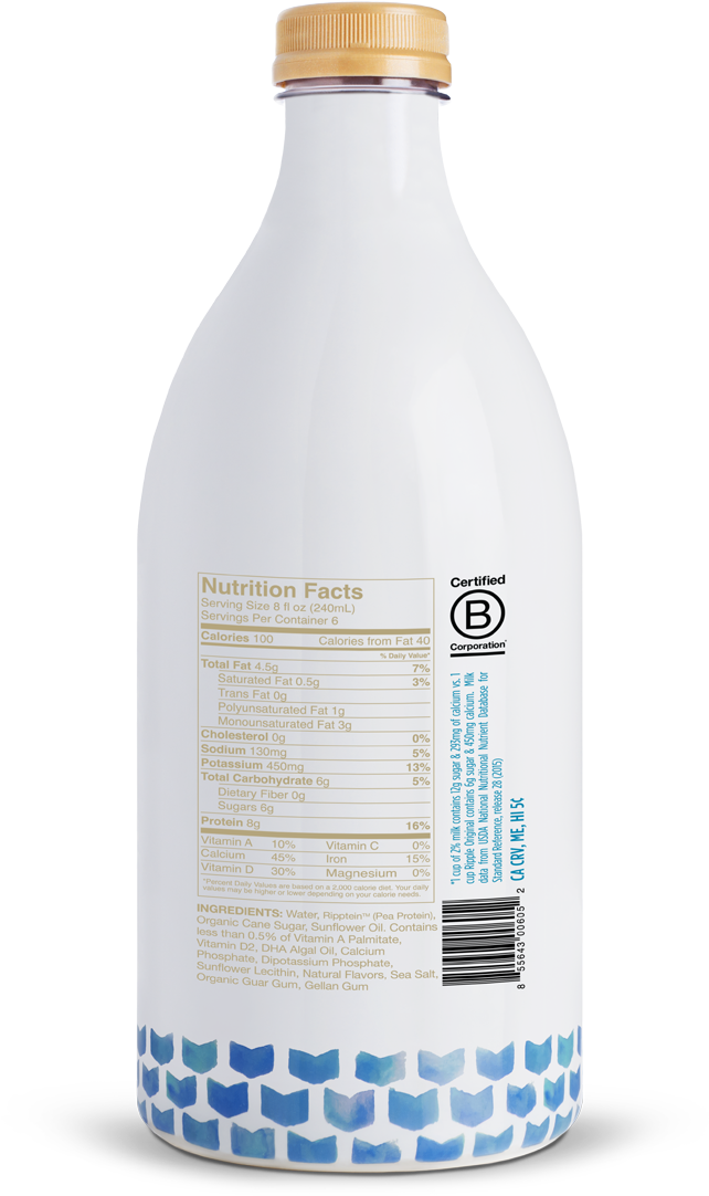 Nutritious Pea Milk - Ripple Milk Clipart (740x1095), Png Download