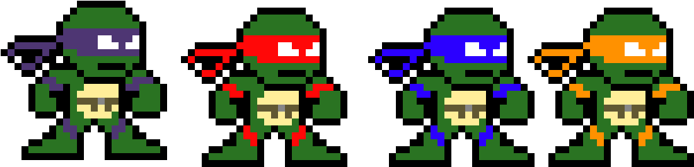 Tmnt - Mega Man 8 Bit Art Clipart (1060x300), Png Download