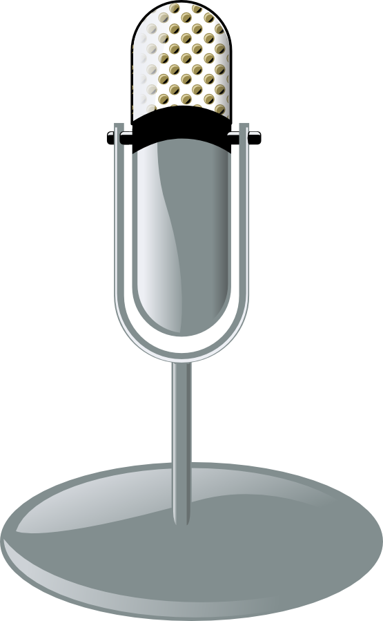 Old Microphone Cleanup Style Black White Line Art Musical - Microphone Clip Art - Png Download (555x899), Png Download