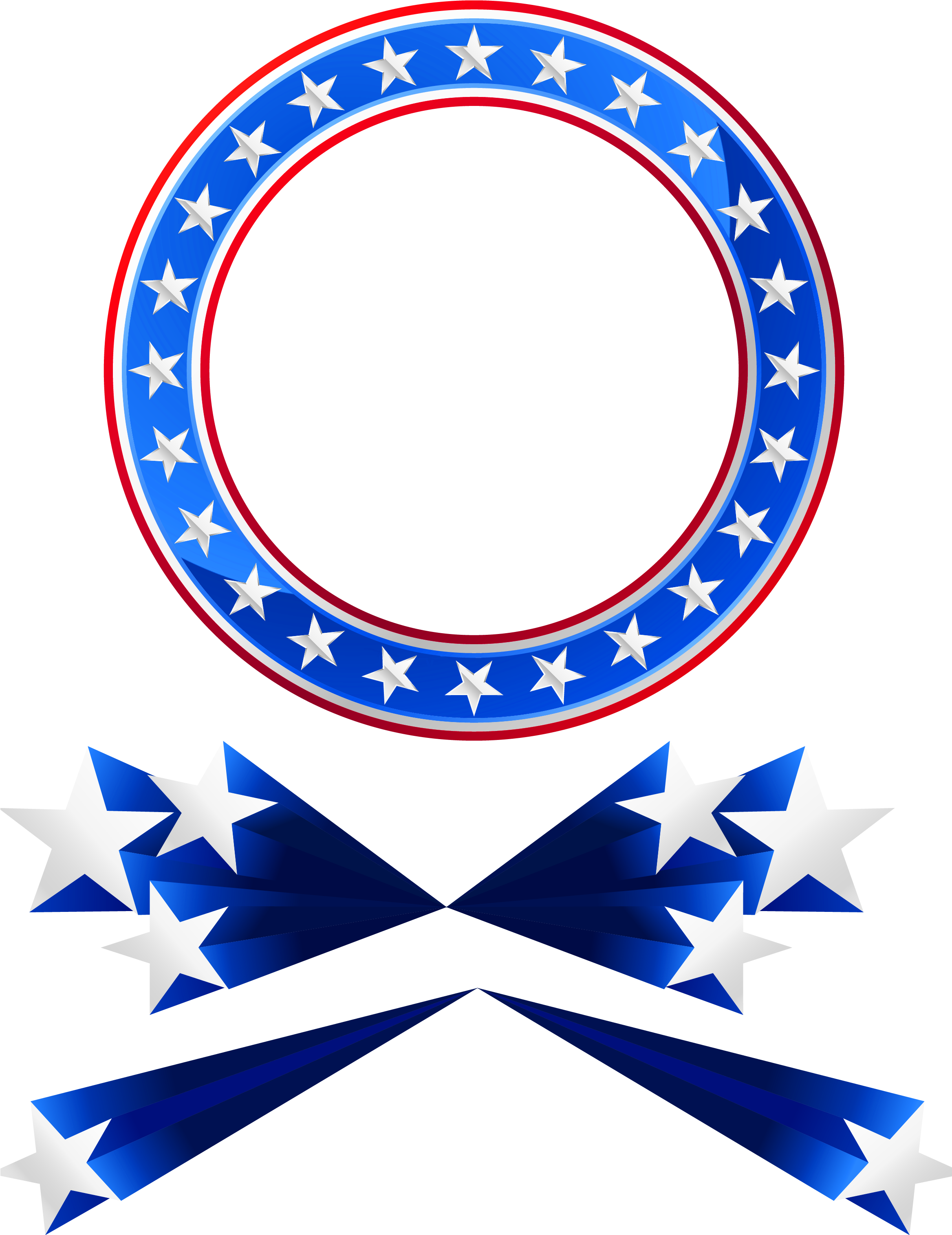 American Oval Frame And Stars Decor Png Clipart - Star Circle Frame Png Transparent Png (2771x3372), Png Download
