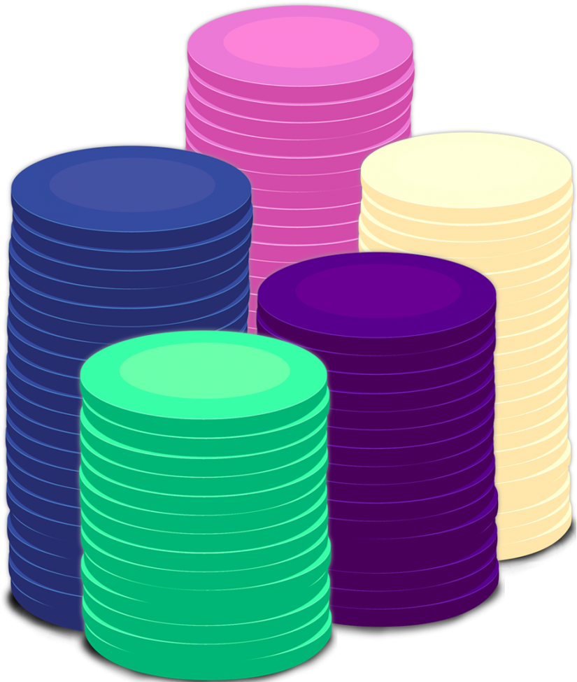 2 3 Chips Stacked - Fish Roulette Clipart (837x1024), Png Download