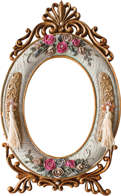 Mirrored Picture Frames, Oval Frame, - Vintage Mirror Png Clipart (496x800), Png Download