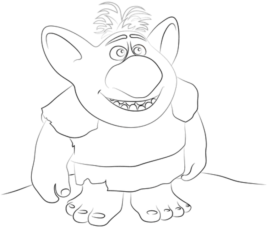 Free Png Download Frozen Troll Coloring Pages Png Images - Cartoon Clipart (850x726), Png Download