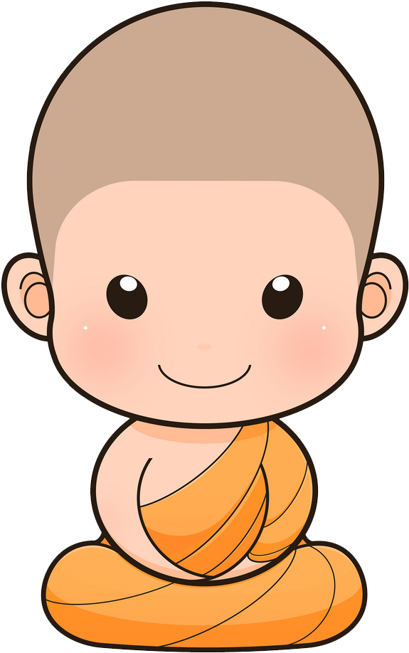 Cartoon Buddhist Monks Clipart (819x1024), Png Download