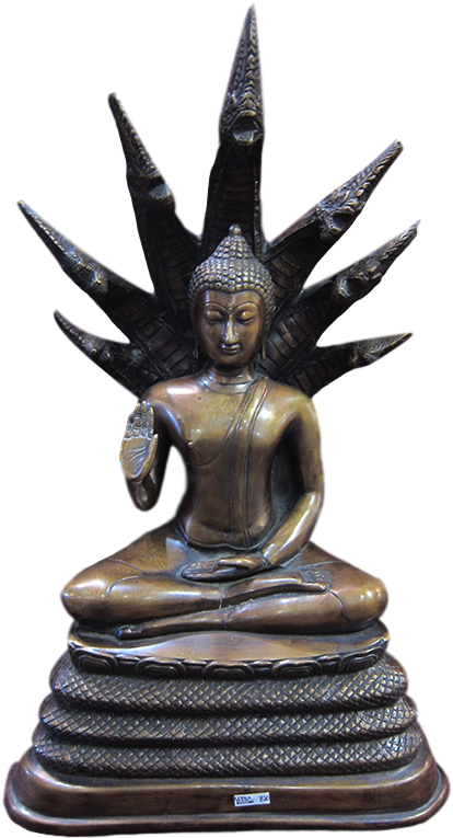 Buddha On Naga Mucalinda - Statue Clipart (514x800), Png Download