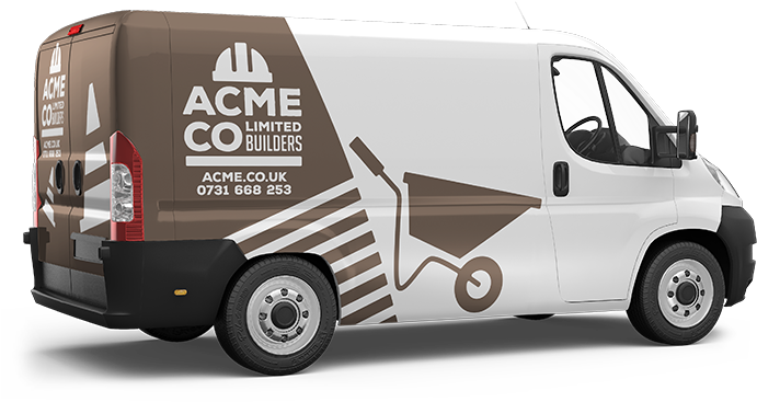 Builders Branded Van - Branded Vehicle Png Clipart (800x400), Png Download