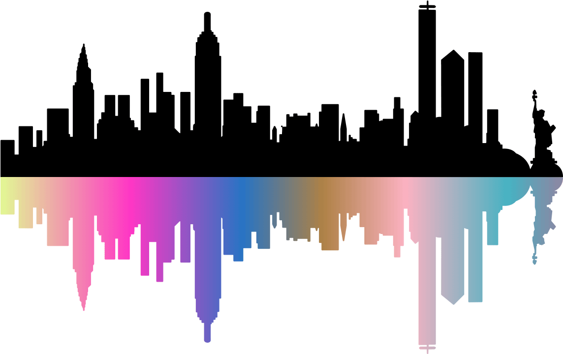 Sticker Skyline De Newyork Design Ambiance Sticker - New York Skyline Png Art Clipart (1200x1200), Png Download