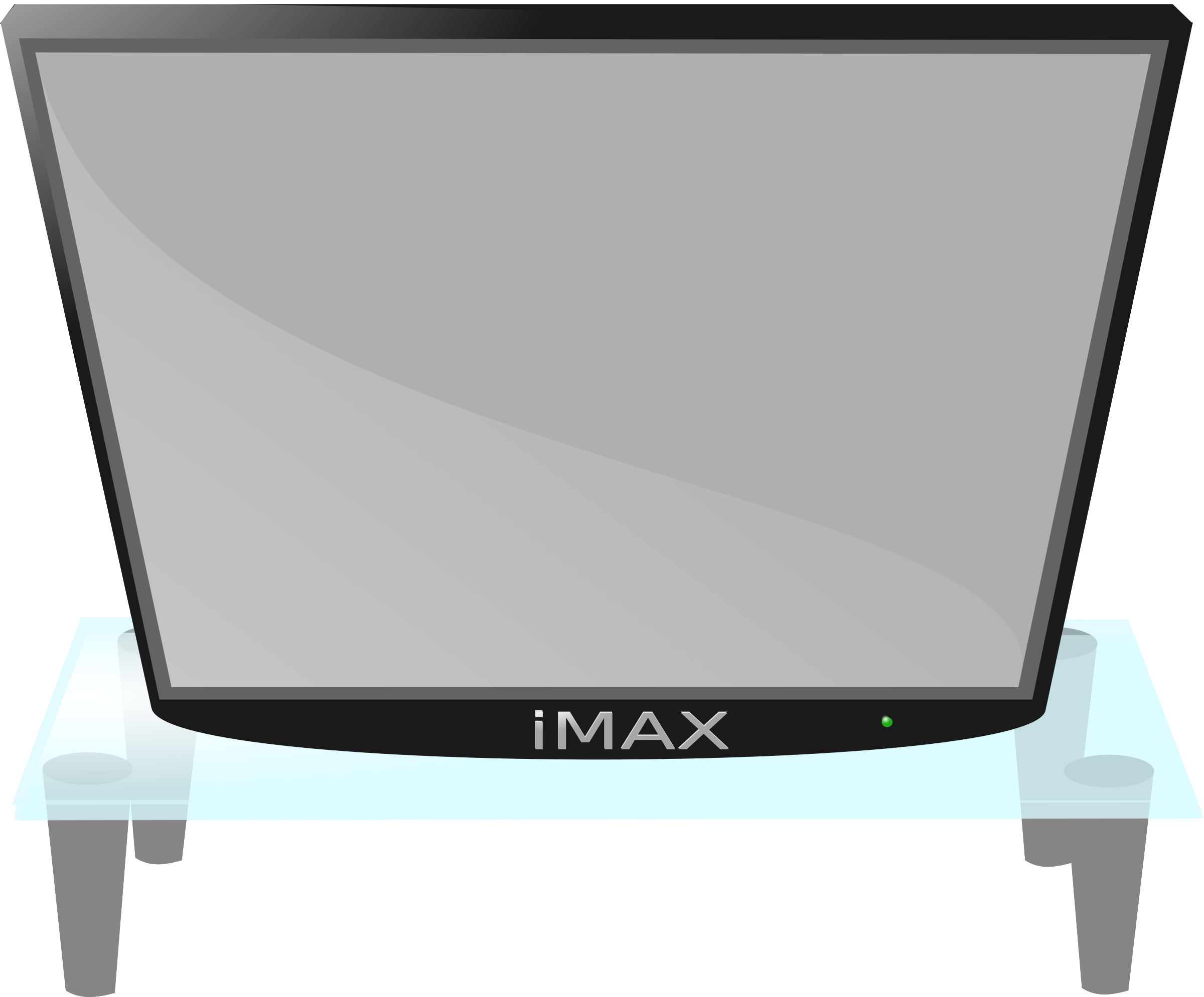 Monitor Clipart Big Screen Tv - Table With Tv Cartoon - Png Download (2400x1989), Png Download
