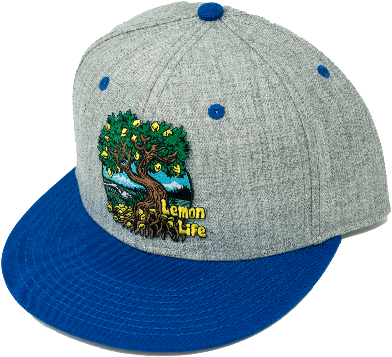 Lemon Life Roots Hat Grey With Blue Bill Clipart (1576x1436), Png Download