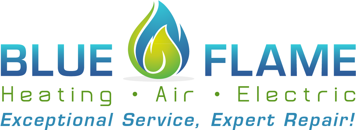 Blue Flame Heating, Air & Electric - Graphic Design Clipart (1600x800), Png Download
