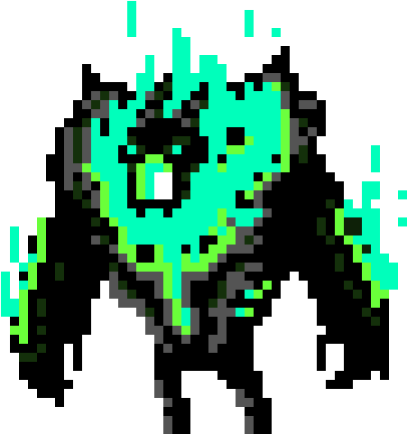 Blue Flame Boss - Pixel Art Enemy Png Clipart (610x590), Png Download
