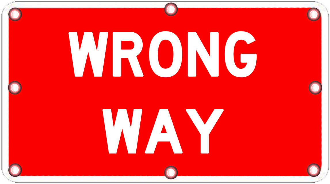 Wrong Way Sign - Sign Clipart (1280x1280), Png Download