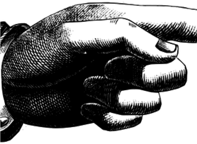 Vintage Pointing Hand Clipart - Large Size Png Image - PikPng
