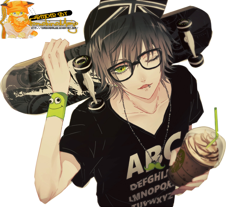 Anime Boy With Skateboard Clipart (758x695), Png Download