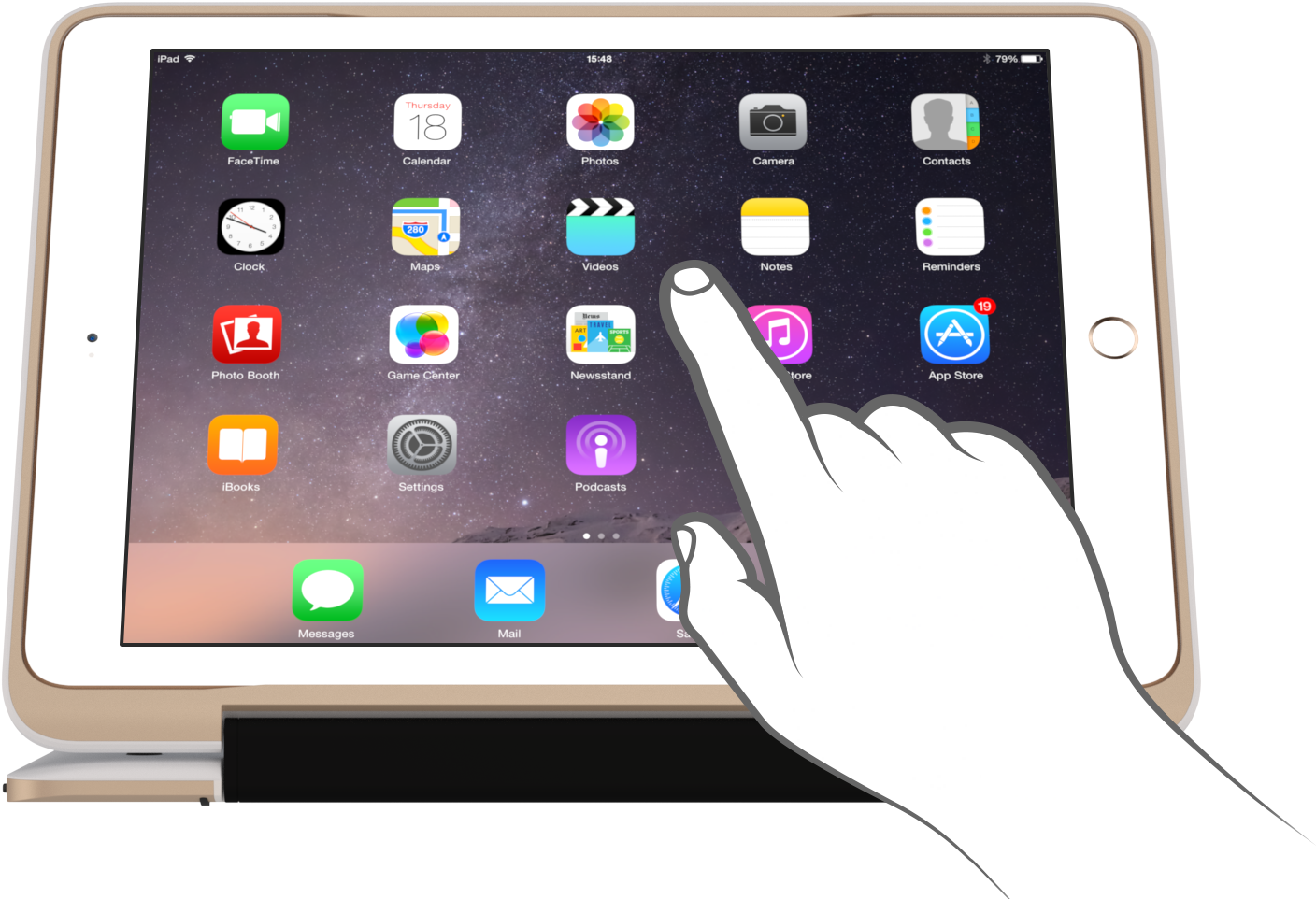 Illustrated Hand Pointing Gold - Clamcase Pro Ipad Mini Clipart (1920x1080), Png Download