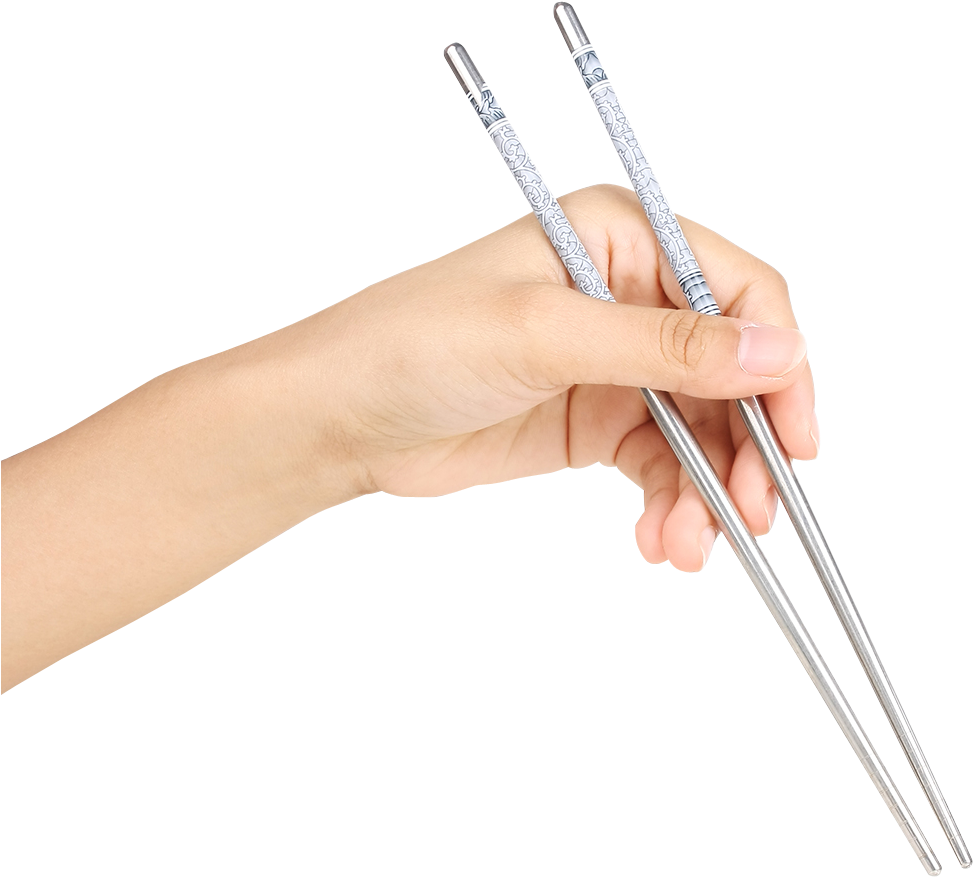 Chopsticks Png Transparent Image - Hand Holding Chopsticks Png Clipart (1100x962), Png Download