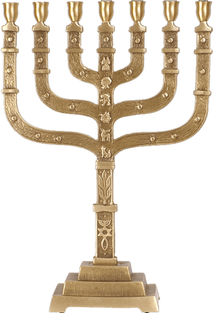 Messianic Menorah In Brass - Menorah Clipart (650x650), Png Download