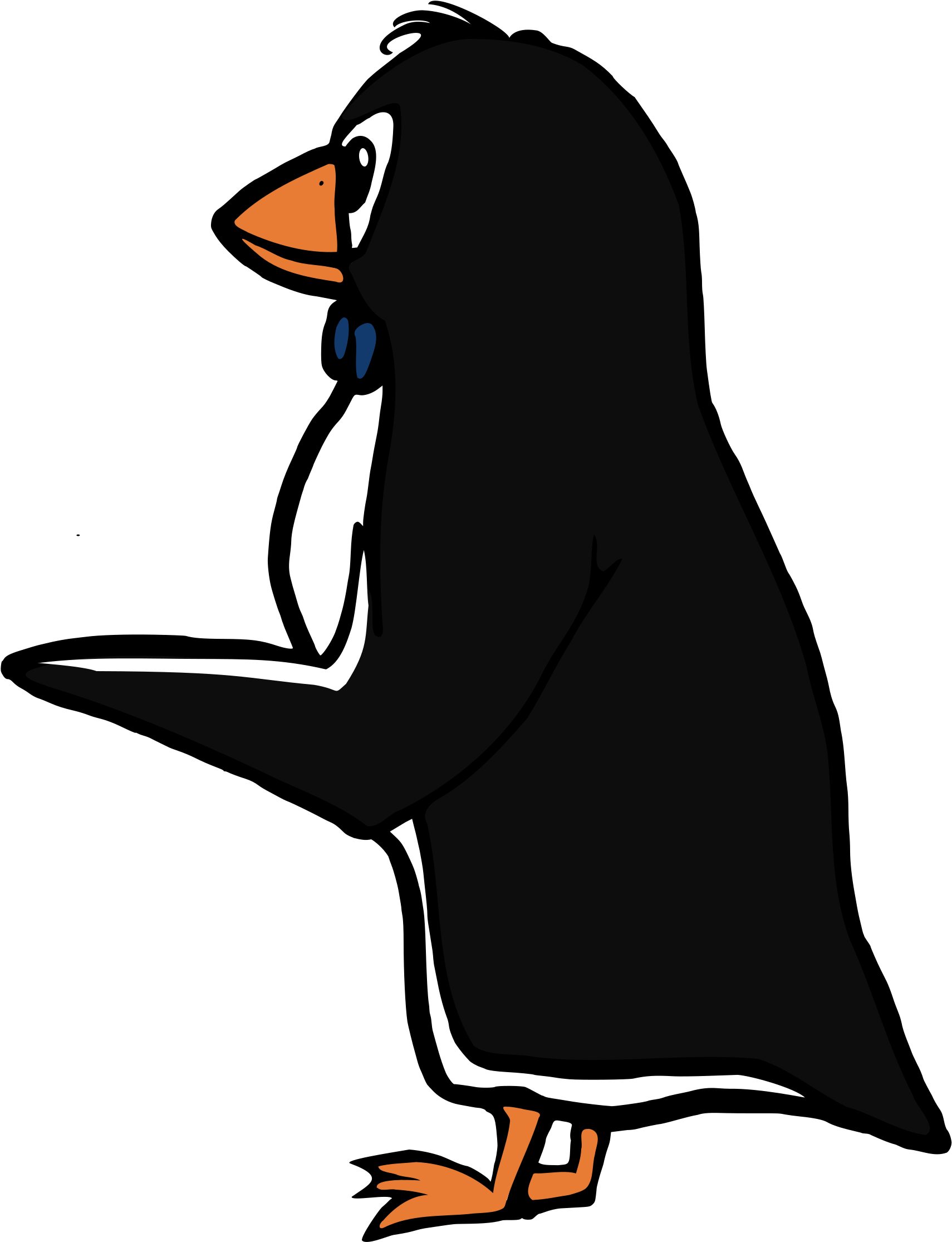 Pointing Finger Clipart, Vector Clip Art Online, Royalty - Penguin Pointing - Png Download (741x900), Png Download