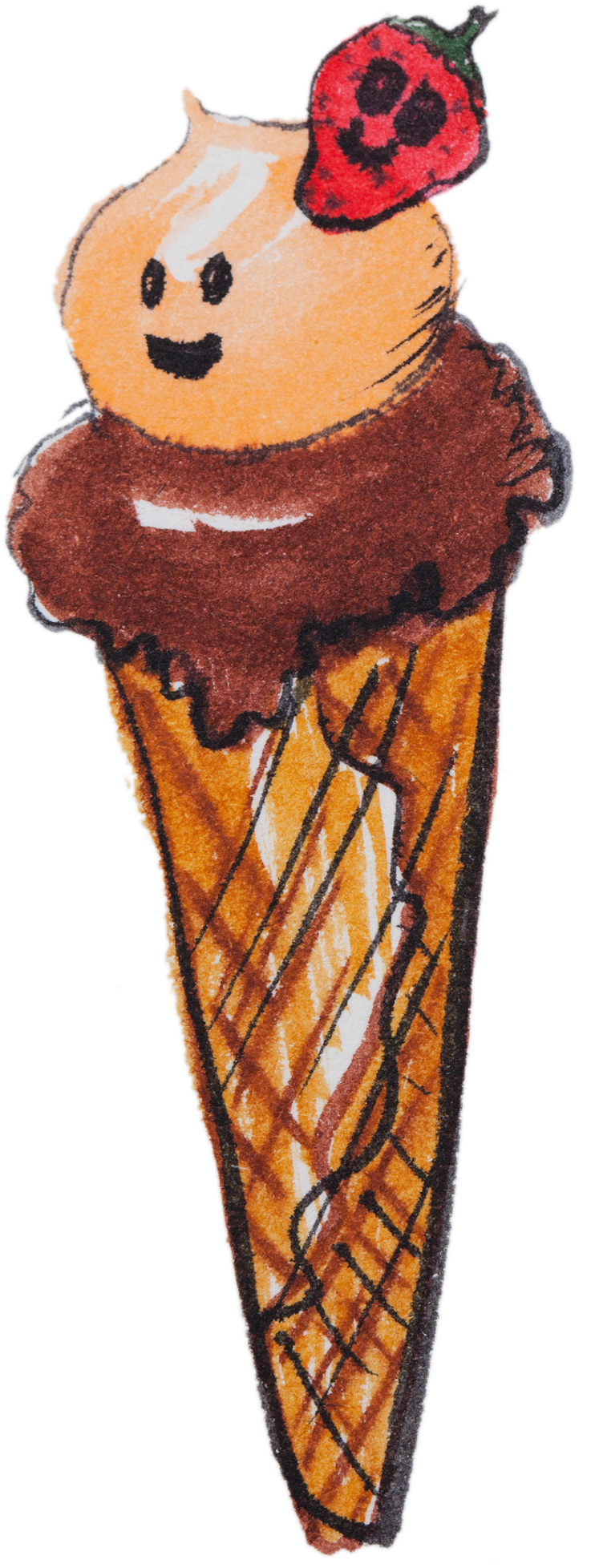 How About A Scoop Of All Three Flavors In One Awesome - Ice Cream Cone Clipart (785x1999), Png Download