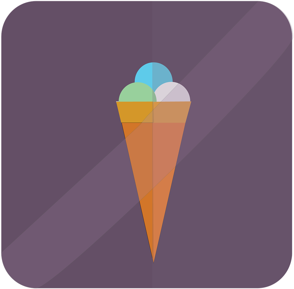 Icecream Cold Dessert - Ice Cream Cone Clipart (1280x1280), Png Download