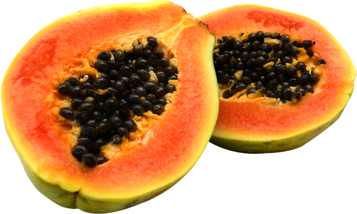 Half Cut Papaya - Papaya Png Clipart (1180x733), Png Download