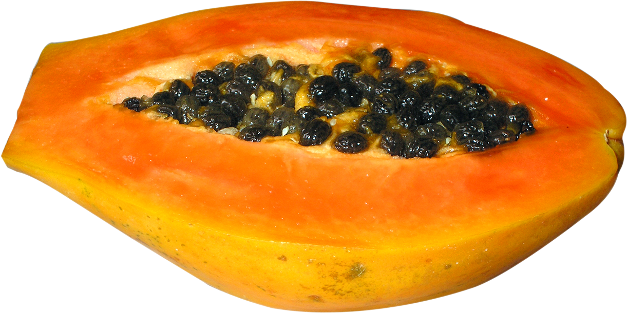 Half Cut Papaya - Fruits Pics Png Format Clipart (1240x645), Png Download