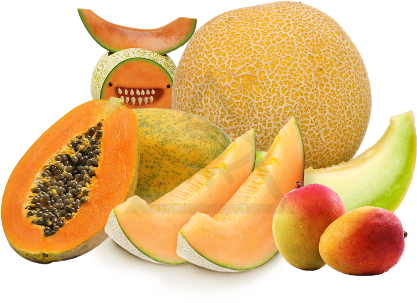 Papaya , Png Download - Honeydew Clipart (843x614), Png Download