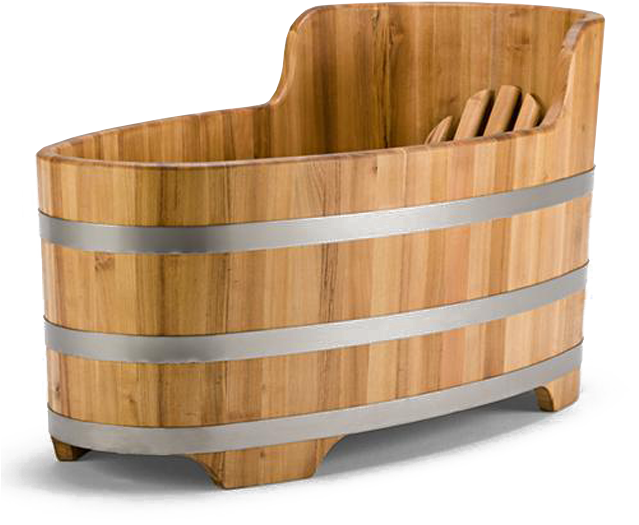 Oak Barrels - Display Barrels - Wooden Bathtub - Wine - Wooden Barrel Bath Clipart (638x569), Png Download