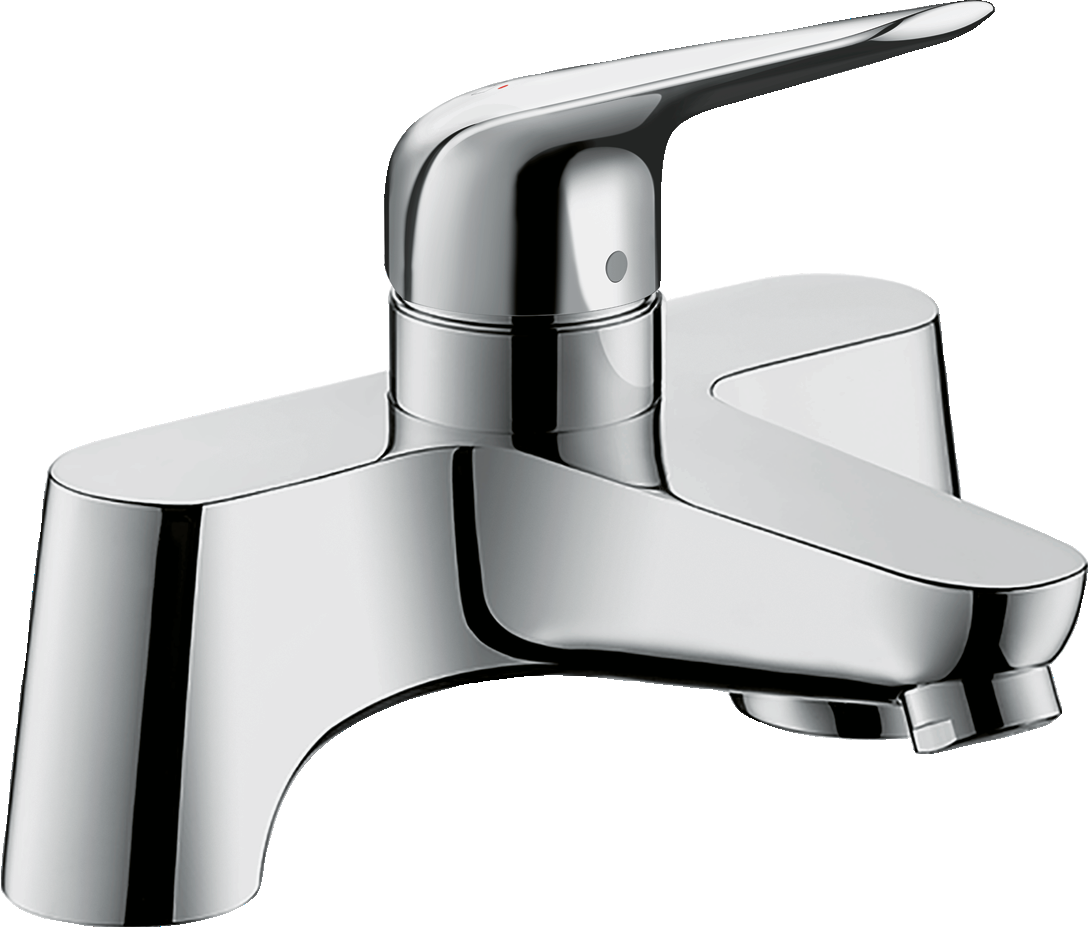2-hole Rim Mounted Bath Mixer - Single Lever Bath Mixer Tap Clipart (1088x929), Png Download