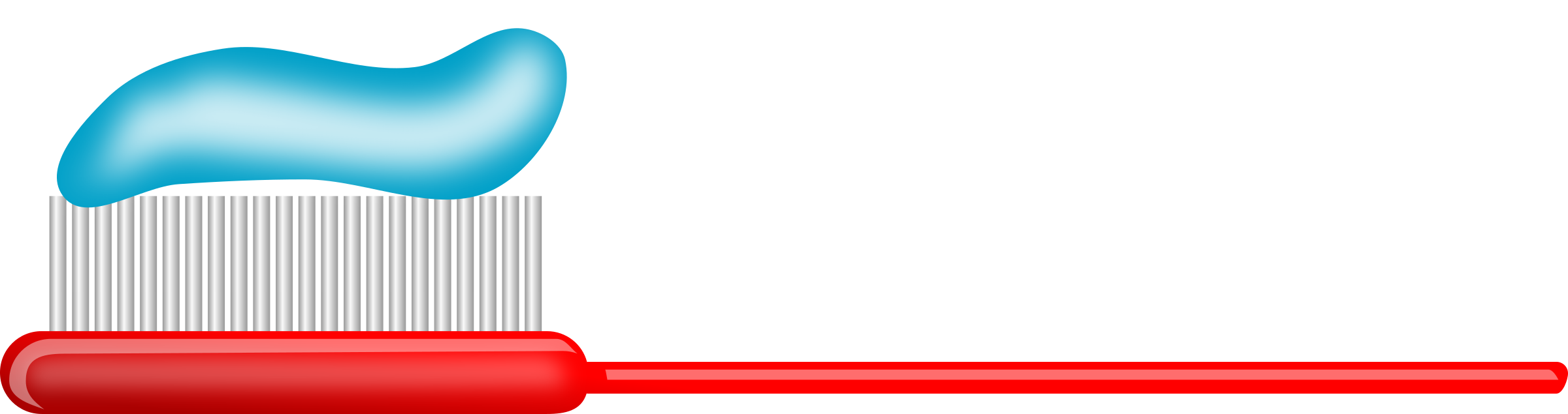 Clipart - Toothbrush - Toothbrush Free - Png Download (2400x635), Png Download