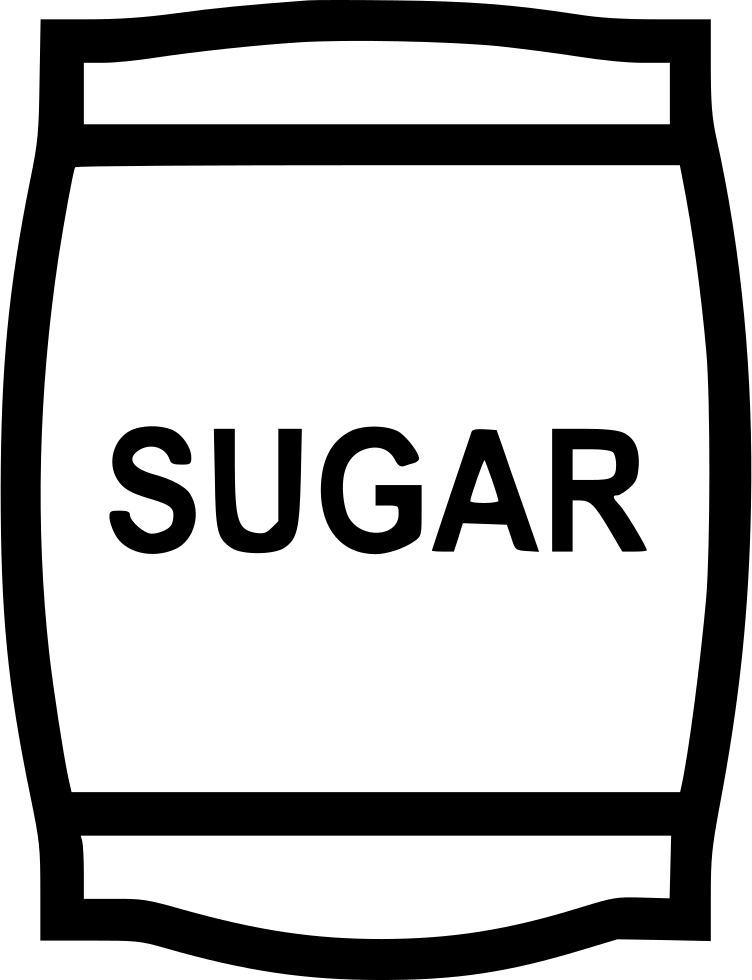 Sugar Bag Png - Black And White Sugar Icon Clipart (752x980), Png Download